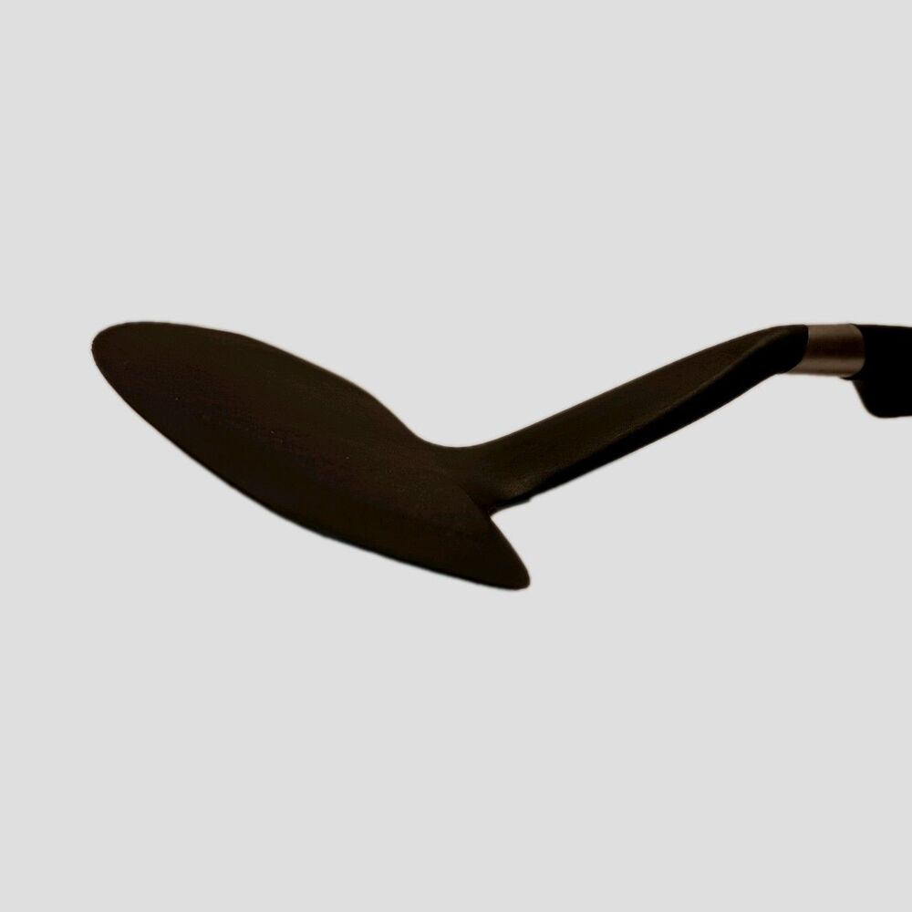 Kuhn Rikon Heat Resistant Turner Spatula, Black Plastic Handle, Solid